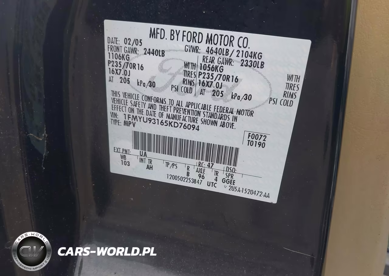 2005 Ford Escape Xlt VIN:1FMYU93165KD76094 - 9
