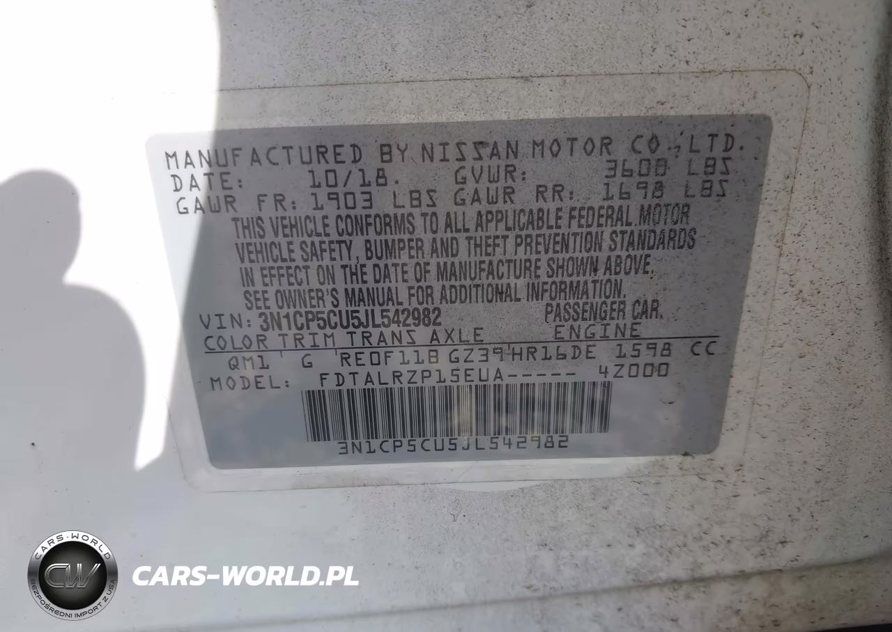 2018 Nissan Kicks S VIN:3N1CP5CU5JL542982 - 9