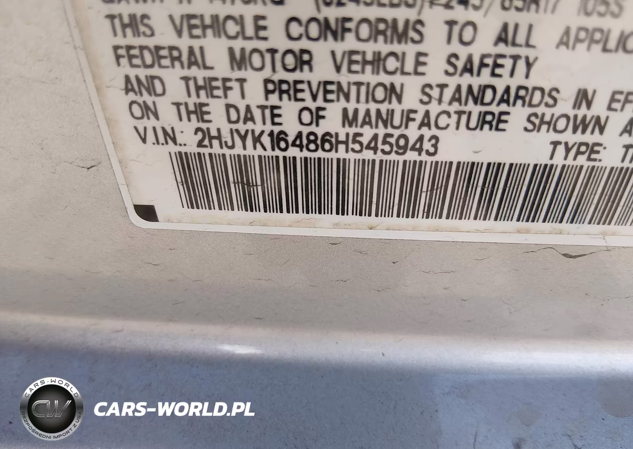 2006 Honda Ridgeline Rts VIN:2HJYK16486H545943 - 9
