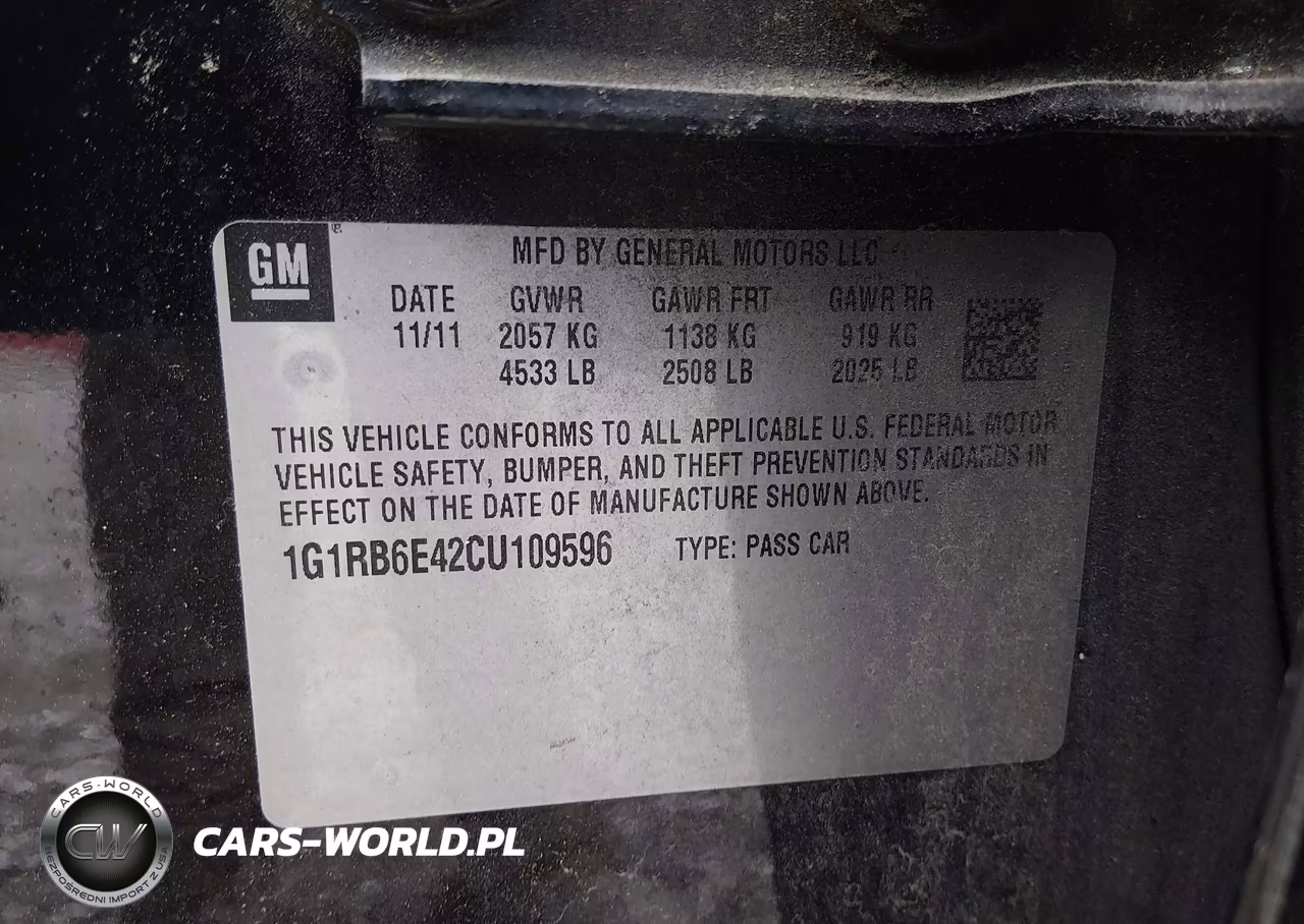 2012 Chevrolet Volt VIN:1G1RB6E42CU109596 - 9