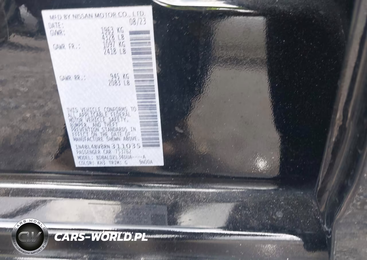 2024 Nissan Altima S Fwd VIN:1N4BL4BV8RN311035 - 9