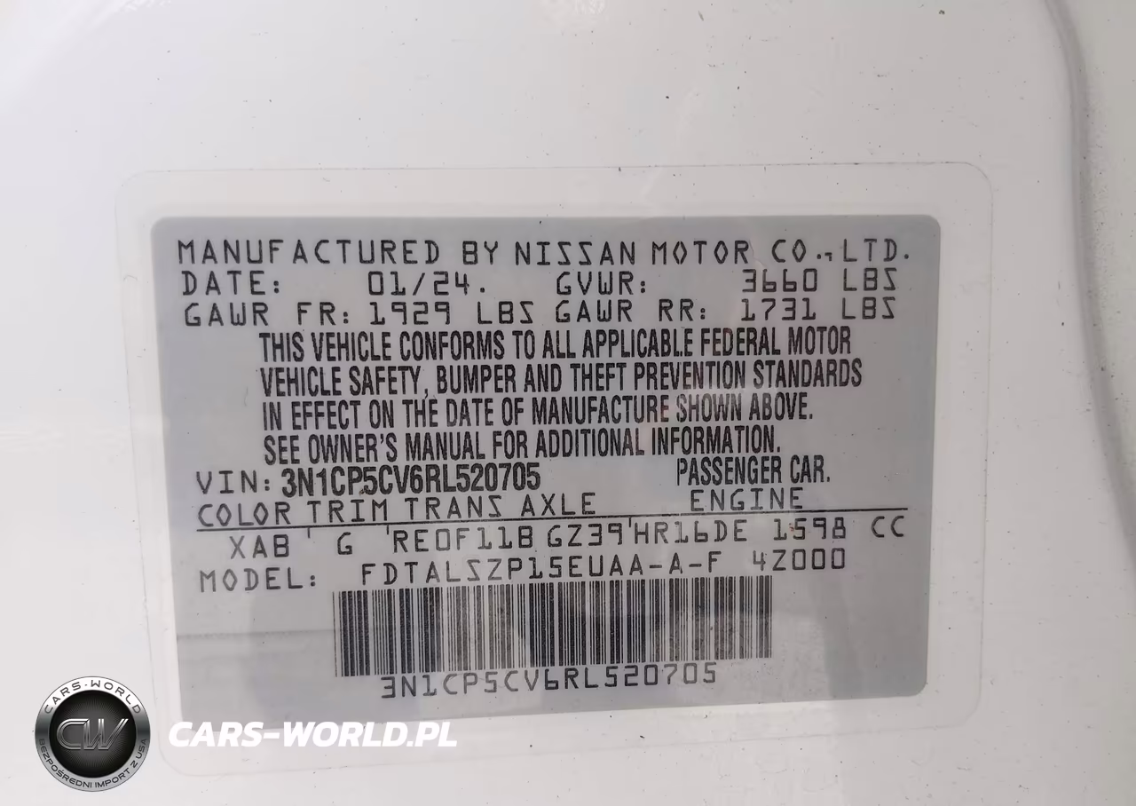 2024 Nissan Kicks Sv Xtronic Cvt VIN:3N1CP5CV6RL520705 - 9