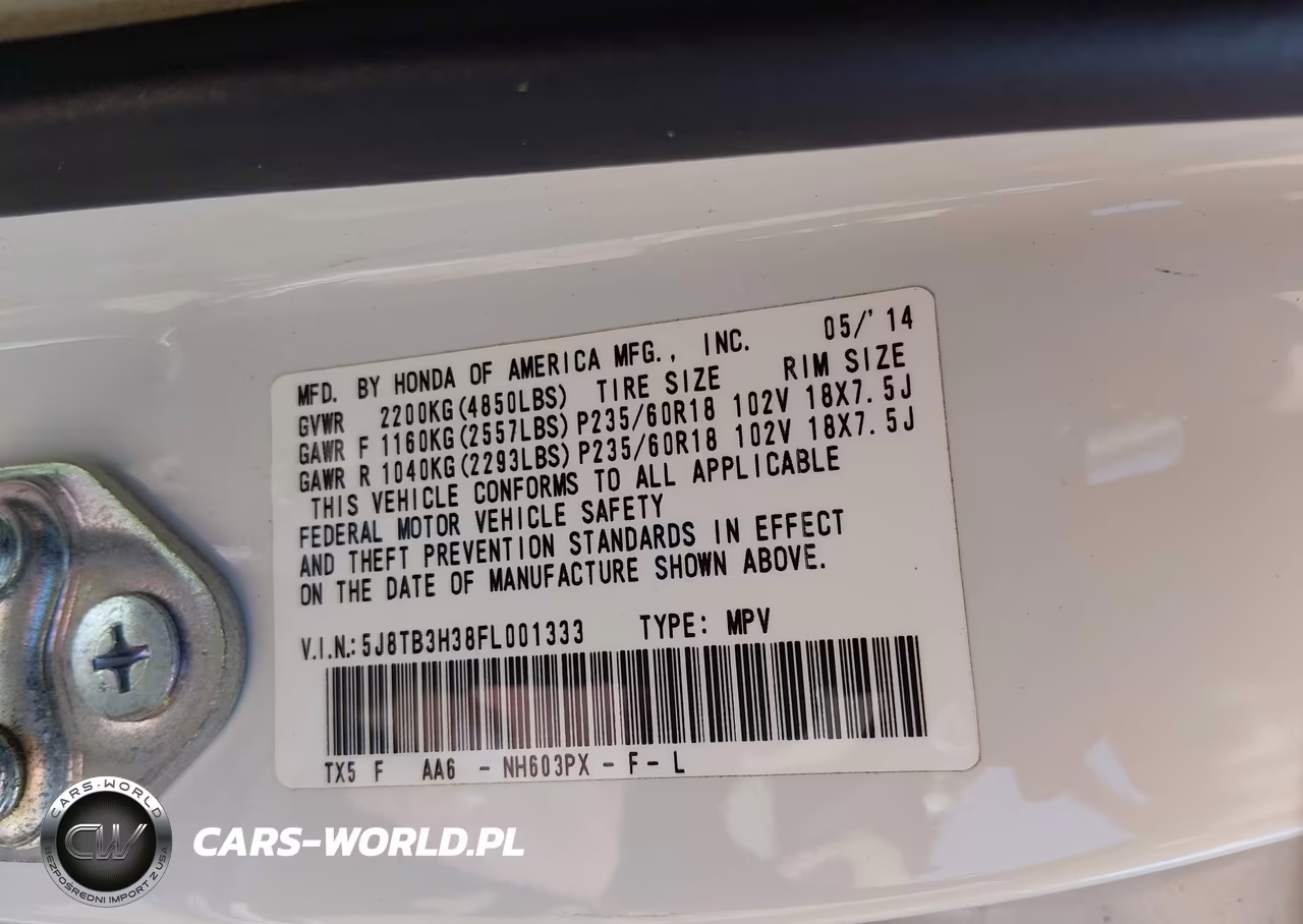 2015 Acura Rdx VIN:5J8TB3H38FL001333 - 9