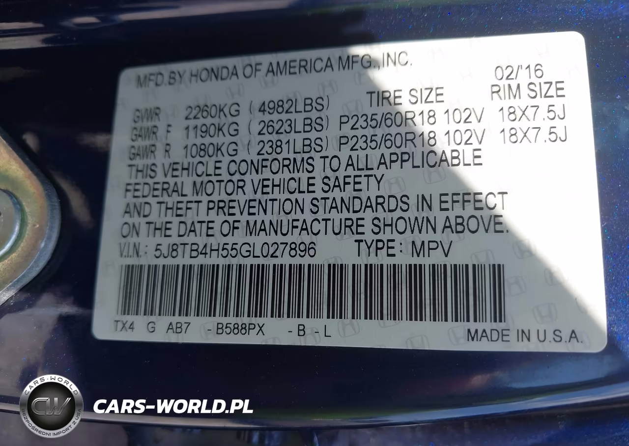 2016 Acura Rdx Technology Acurawatch Plus Packages-Technology Package VIN:5J8TB4H55GL027896 - 9