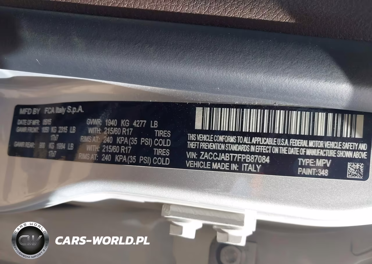 2015 Jeep Renegade Latitude VIN:ZACCJABT7FPB87084 - 9