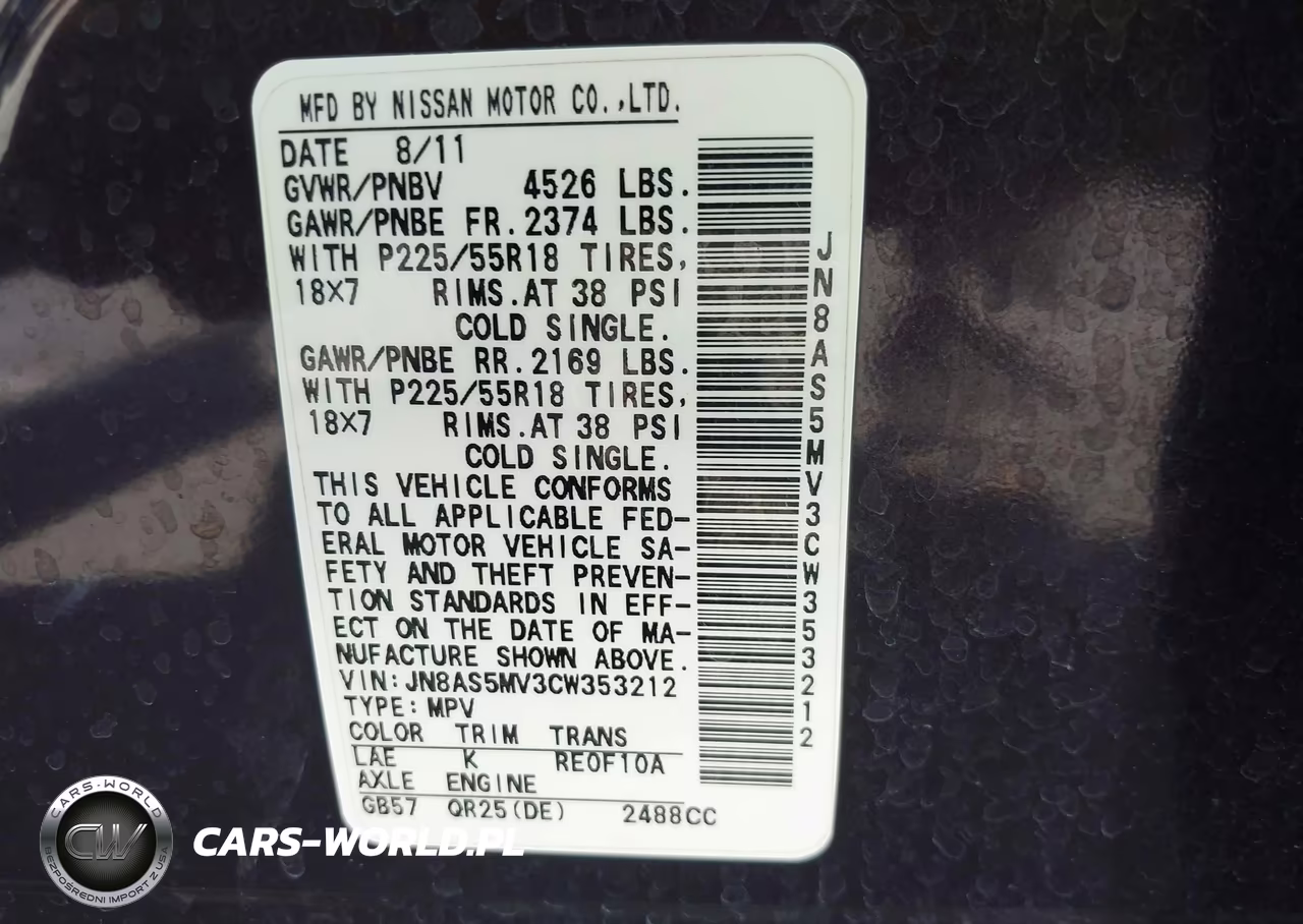 2012 Nissan Rogue Sv W-Sl Pkg VIN:JN8AS5MV3CW353212 - 9