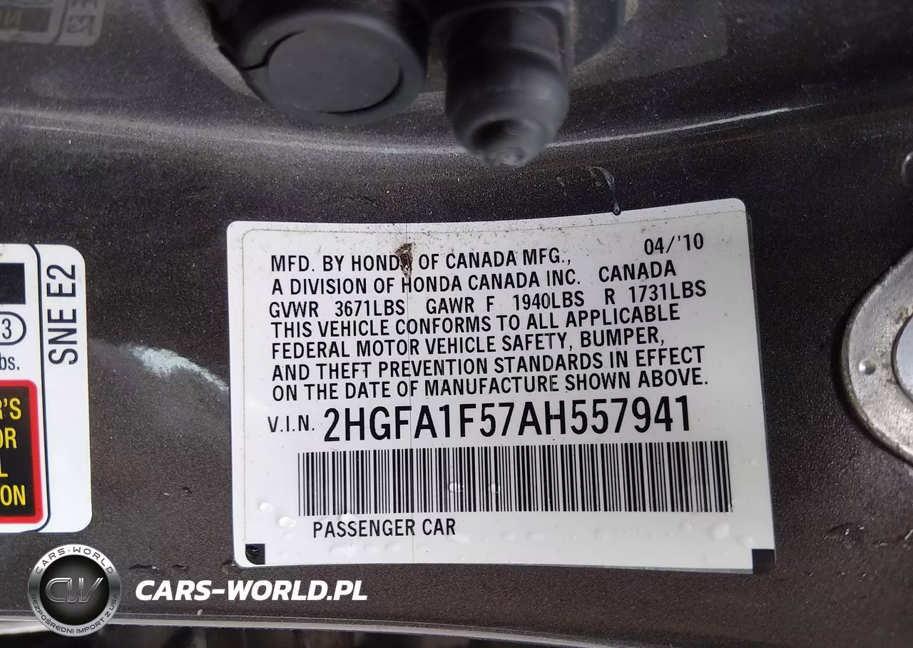 2010 Honda Civic Lx VIN:2HGFA1F57AH557941 - 9