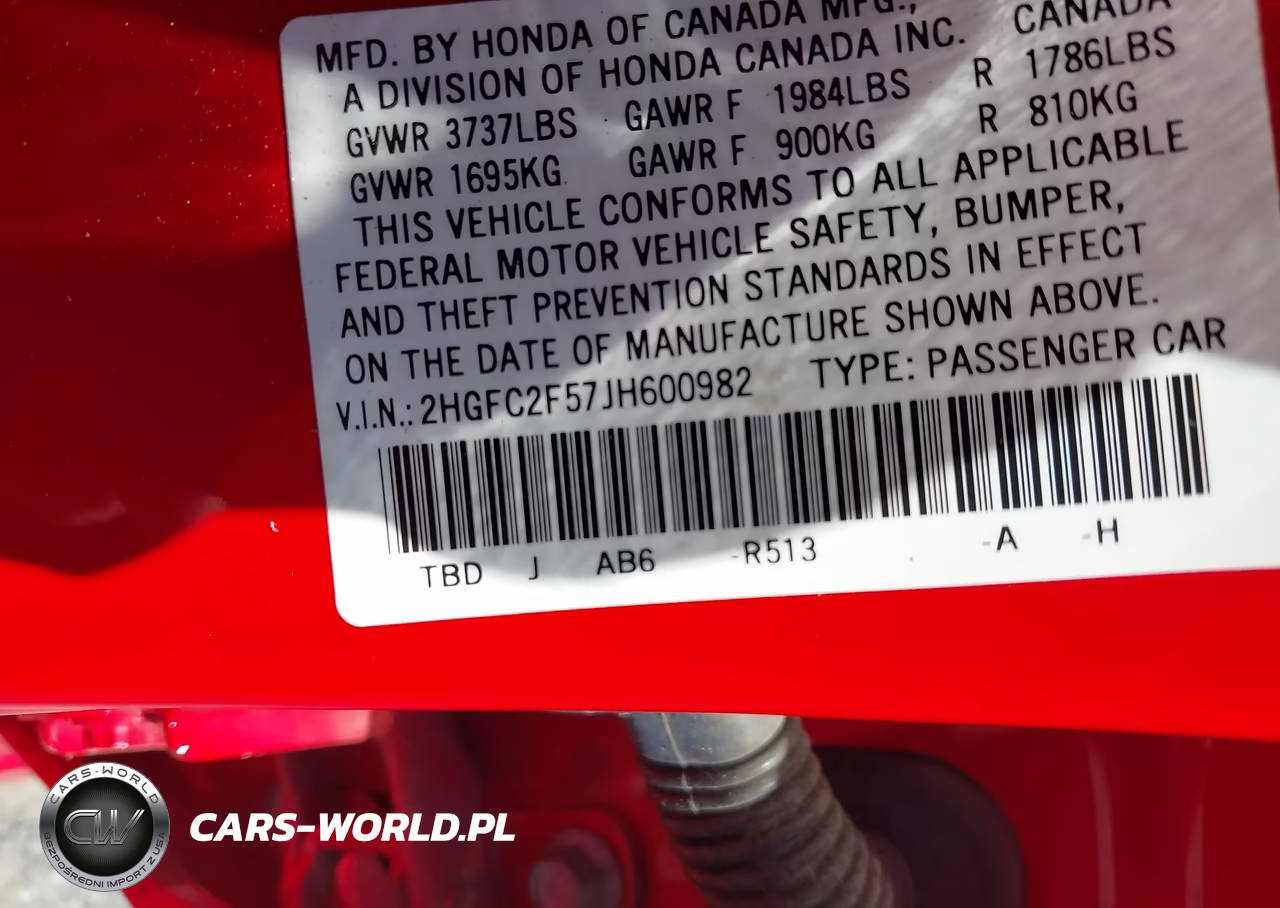 2018 Honda Civic Lx VIN:2HGFC2F57JH600982 - 9