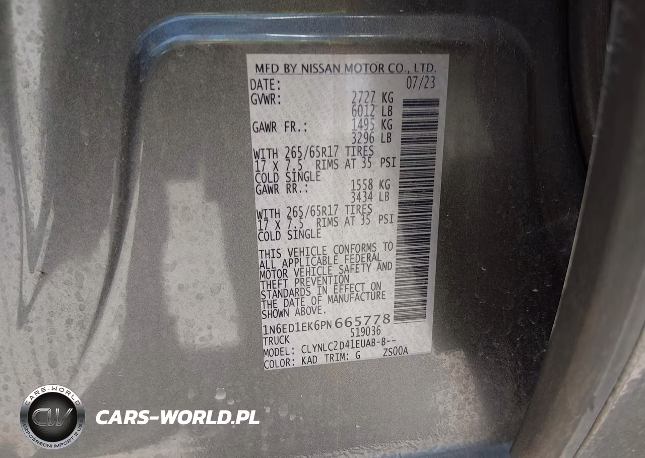 2023 Nissan Frontier Sv 4X4 VIN:1N6ED1EK6PN665778 - 9