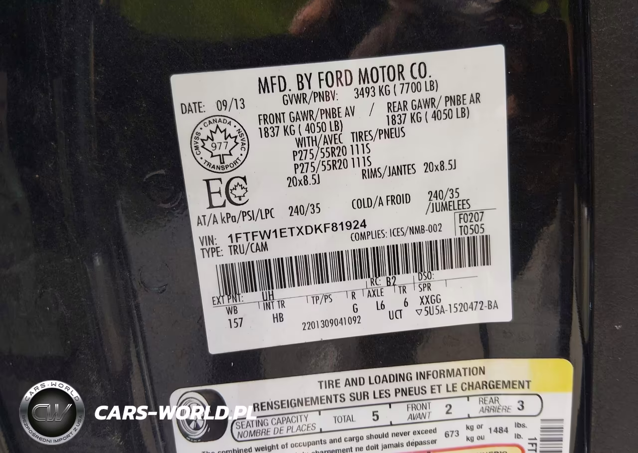2013 Ford F-150 Lariat VIN:1FTFW1ETXDKF81924 - 9