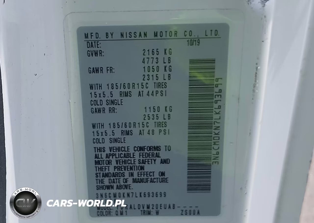 2020 Nissan Nv200 Cargo S Xtronic Cvt VIN:3N6CM0KN7LK693699 - 9