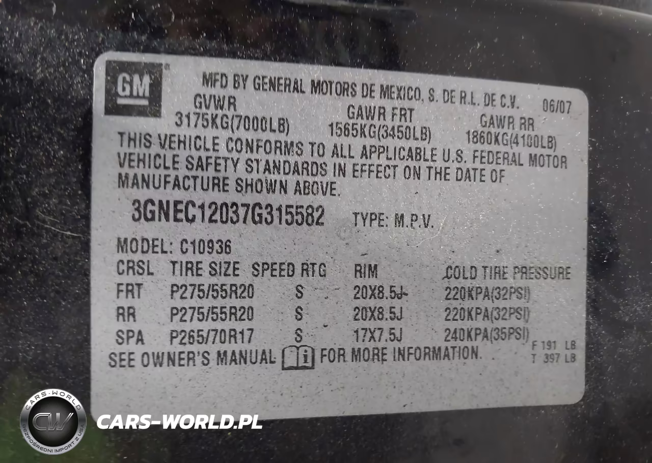 2007 Chevrolet Avalanche 1500 Ltz VIN:3GNEC12037G315582 - 9