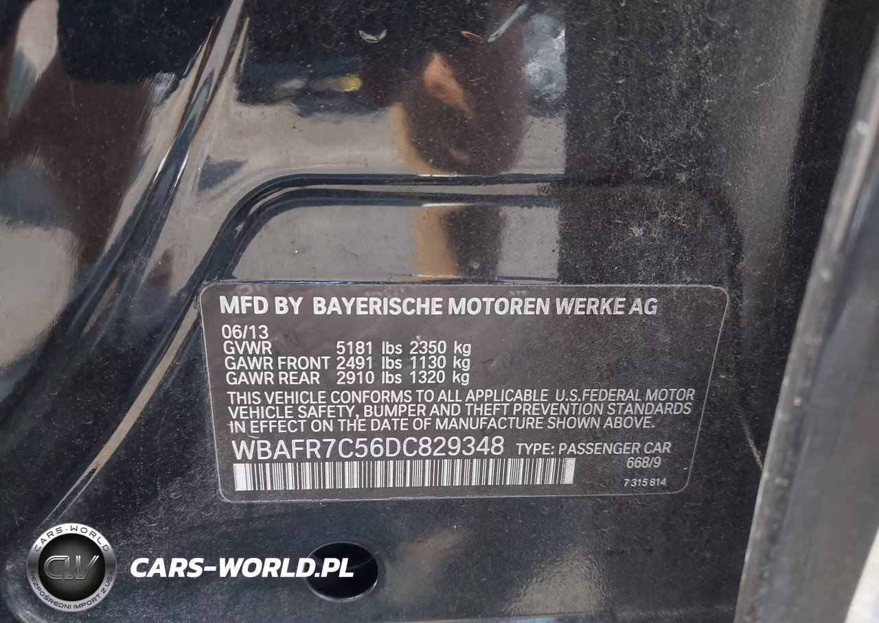 2013 BMW 535I VIN:WBAFR7C56DC829348 - 9