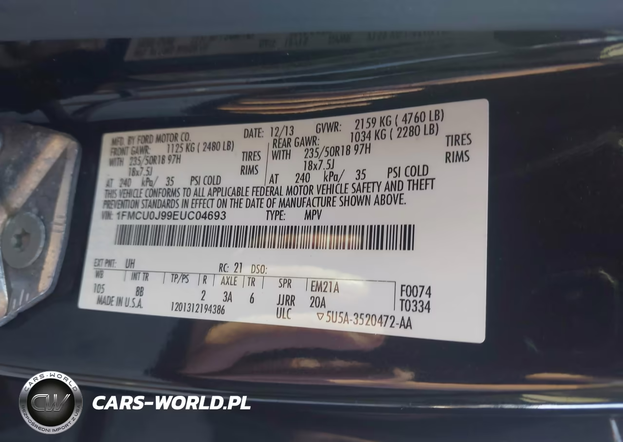 2014 Ford Escape Titanium VIN:1FMCU0J99EUC04693 - 9