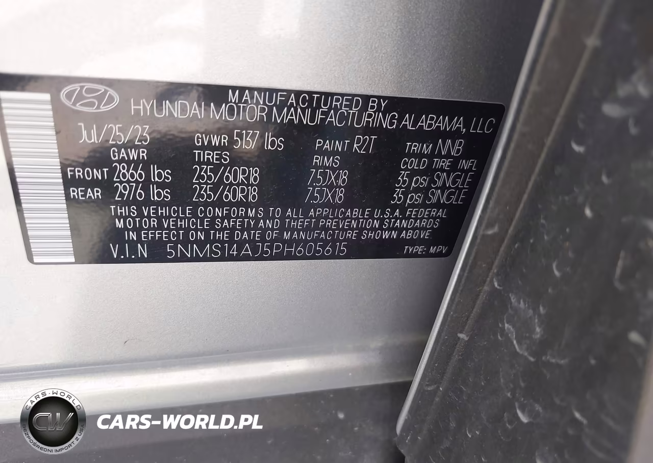 2023 Hyundai Santa Fe Se VIN:5NMS14AJ5PH605615 - 9
