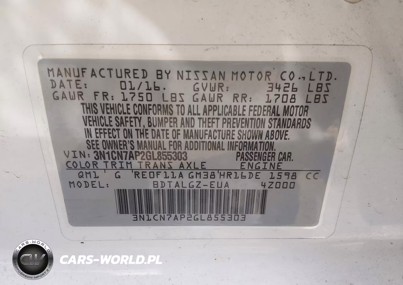 2016 Nissan Versa 1.6 Sl VIN:3N1CN7AP2GL855303 - 9