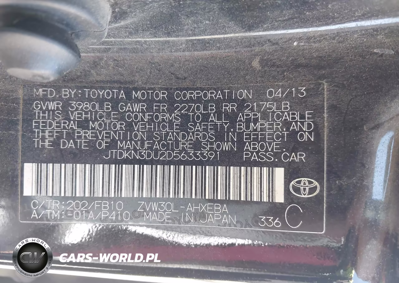 2013 Toyota Prius Two VIN:JTDKN3DU2D5633391 - 9