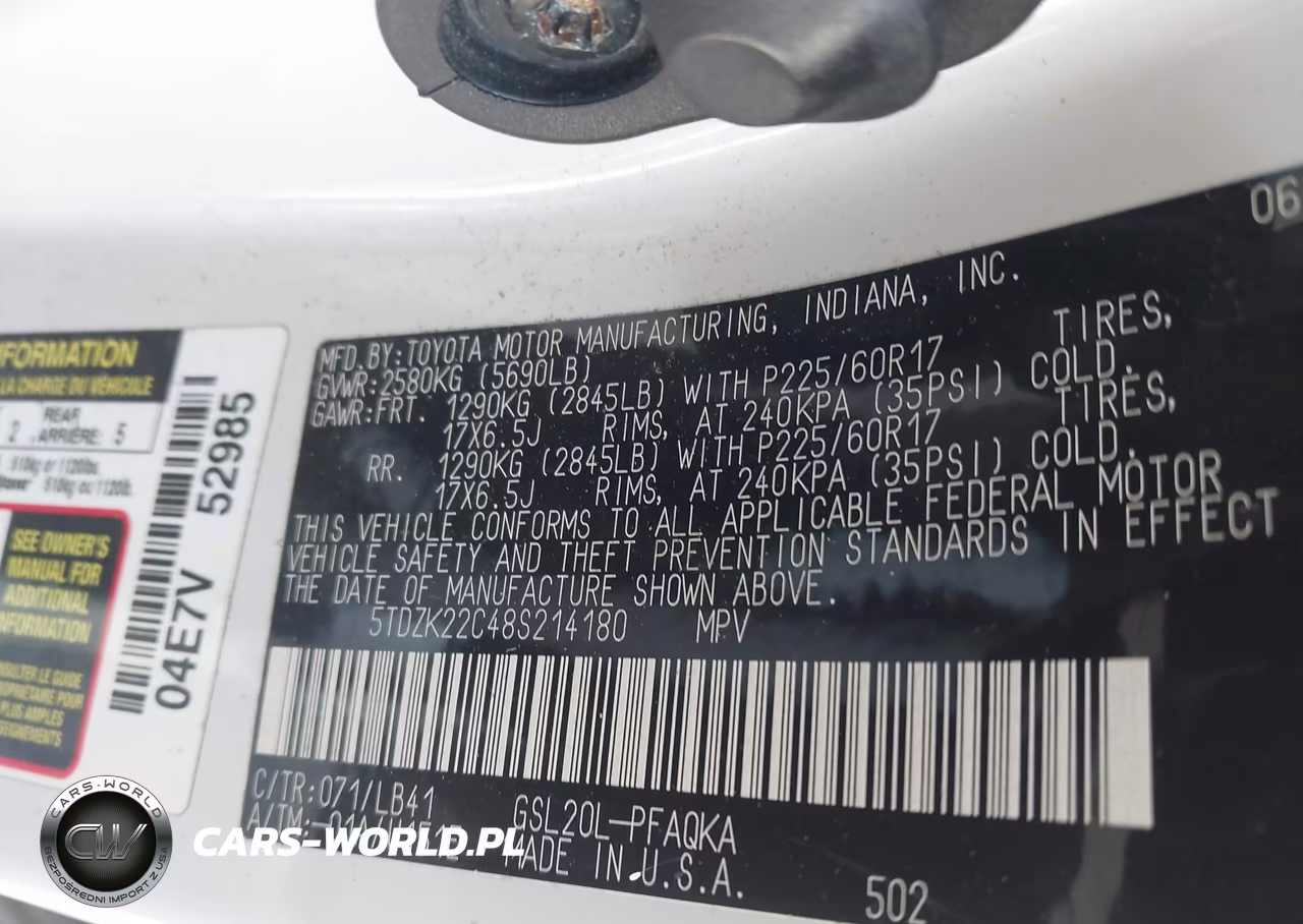 2008 Toyota Sienna Limited VIN:5TDZK22C48S214180 - 9