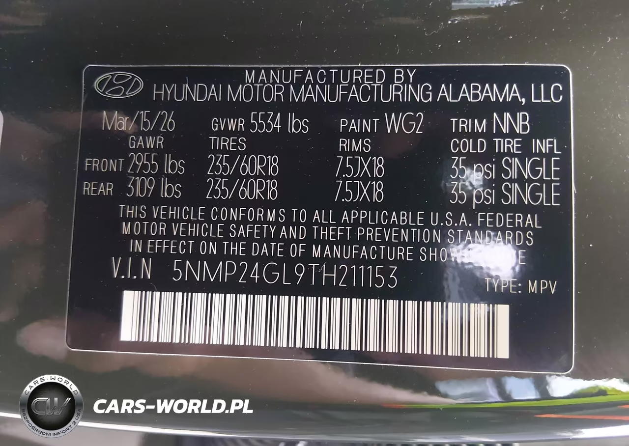 2026 Hyundai Santa Fe Sel VIN:5NMP24GL9TH211153 - 9