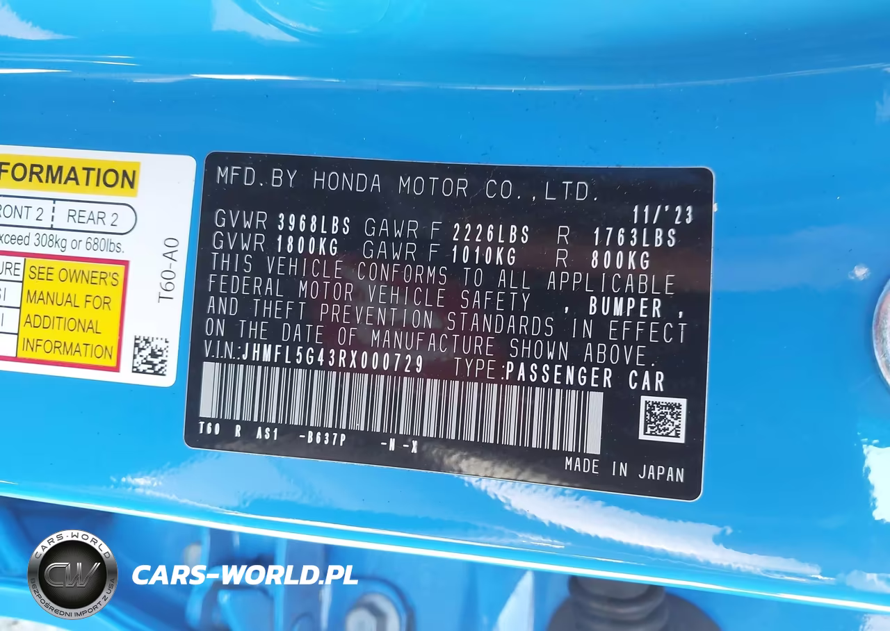 2024 Honda Civic Type R VIN:JHMFL5G43RX000729 - 9