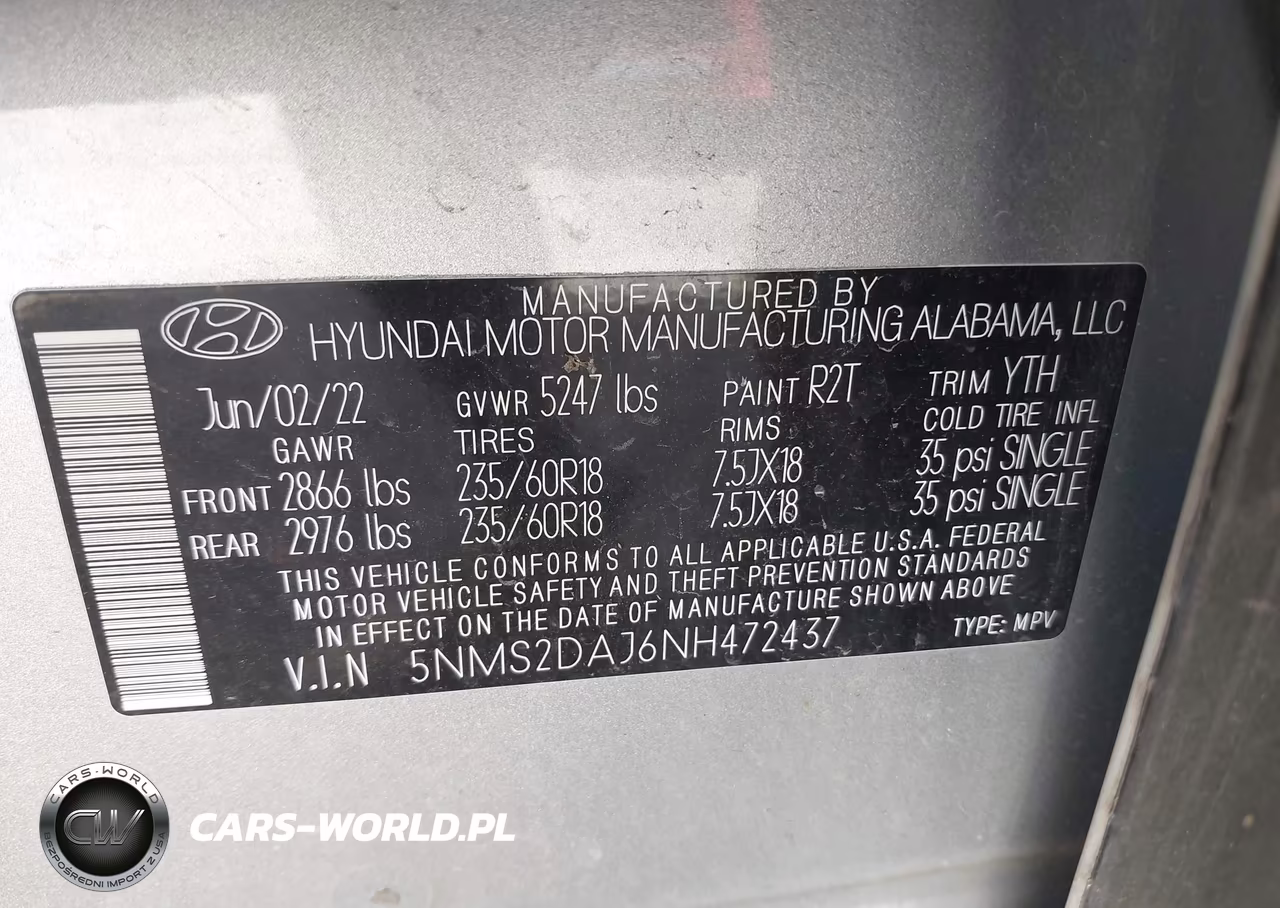 2022 Hyundai Santa Fe Sel VIN:5NMS2DAJ6NH472437 - 9