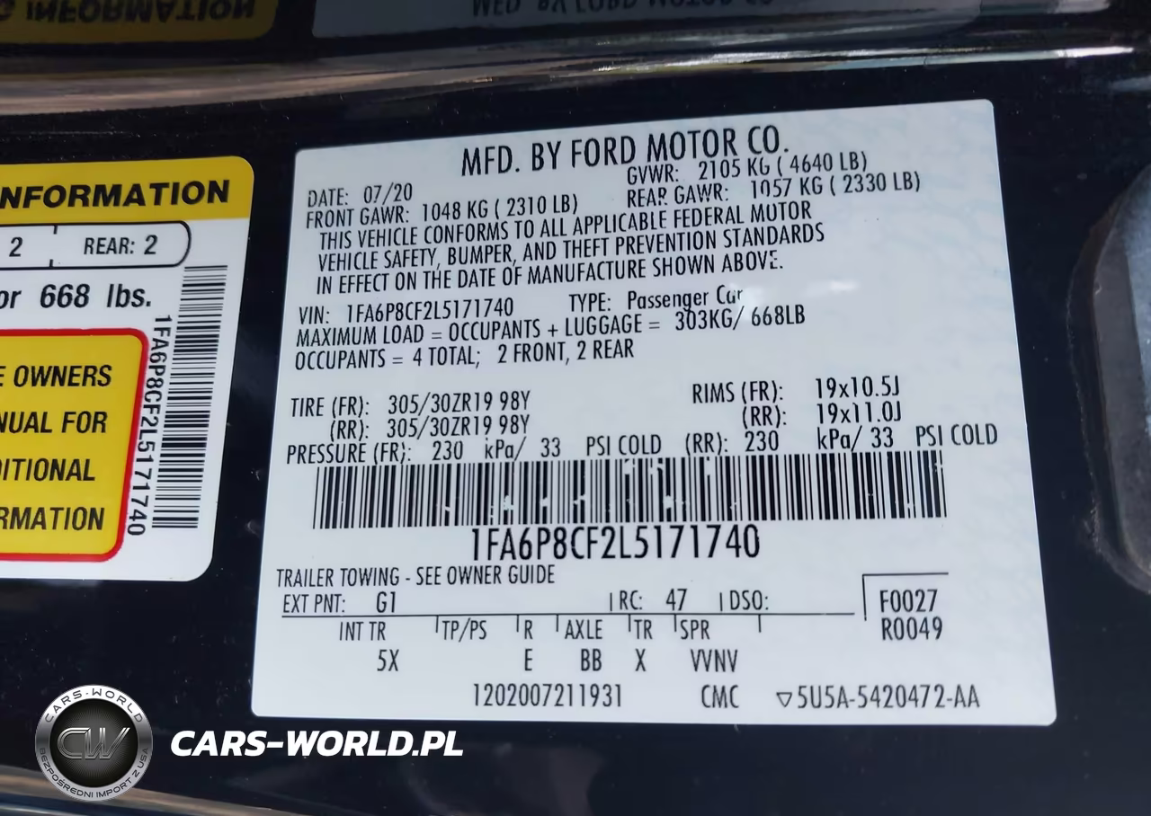 2020 Ford Mustang Gt Premium Fastback VIN:1FA6P8CF2L5171740 - 9