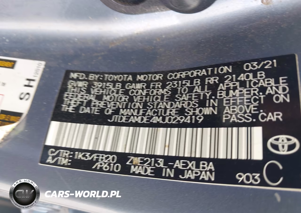 2021 Toyota Corolla Hybrid Le VIN:JTDEAMDE4MJ029419 - 9