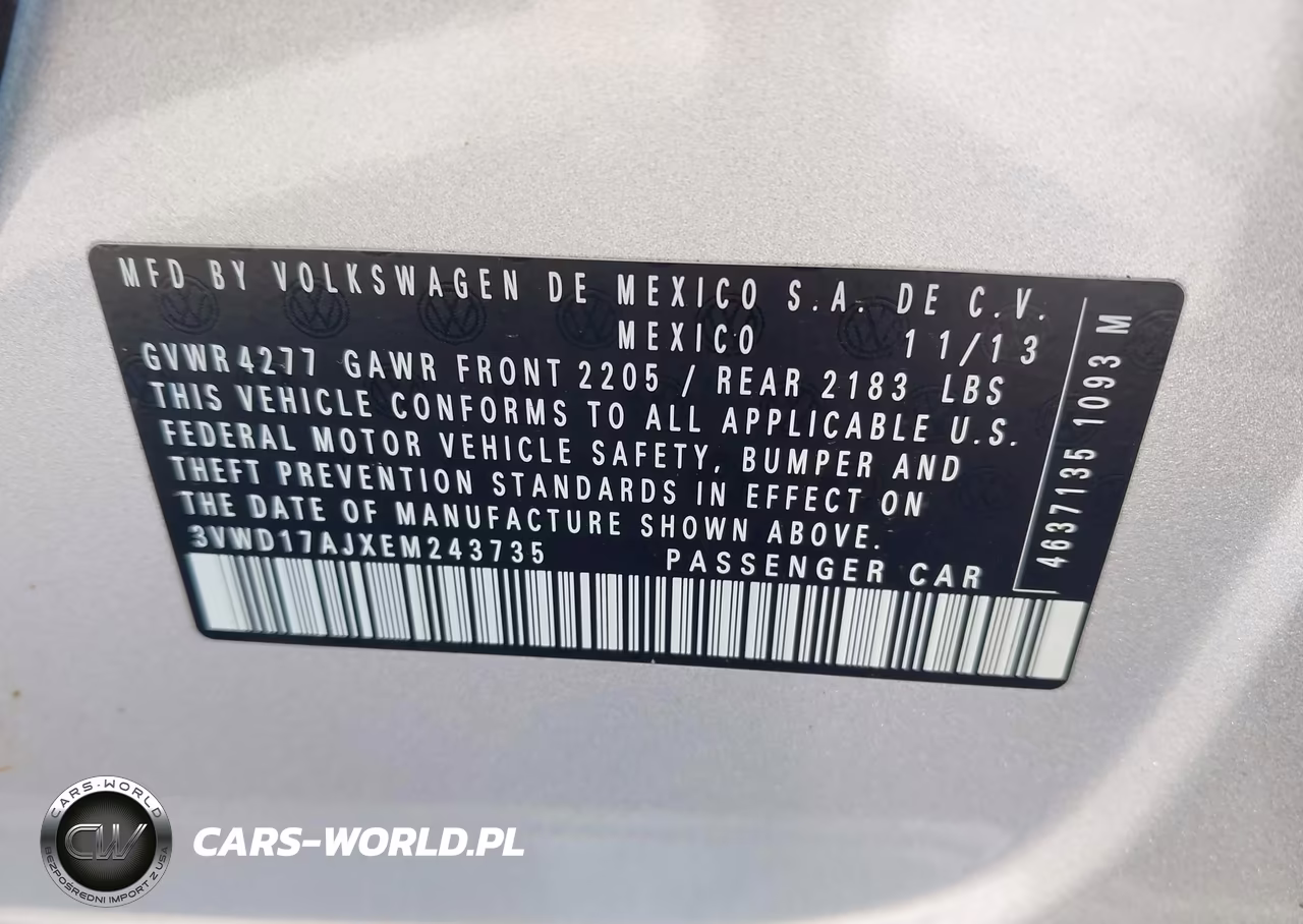 2014 Volkswagen Jetta 1.8T Se VIN:3VWD17AJXEM243735 - 9