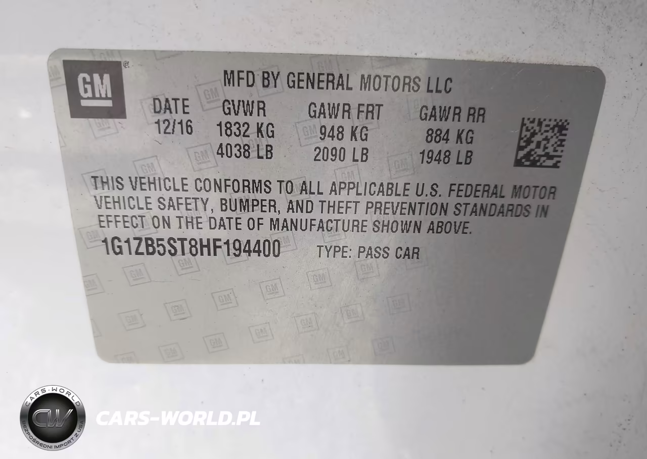 2017 Chevrolet Malibu Ls VIN:1G1ZB5ST8HF194400 - 9