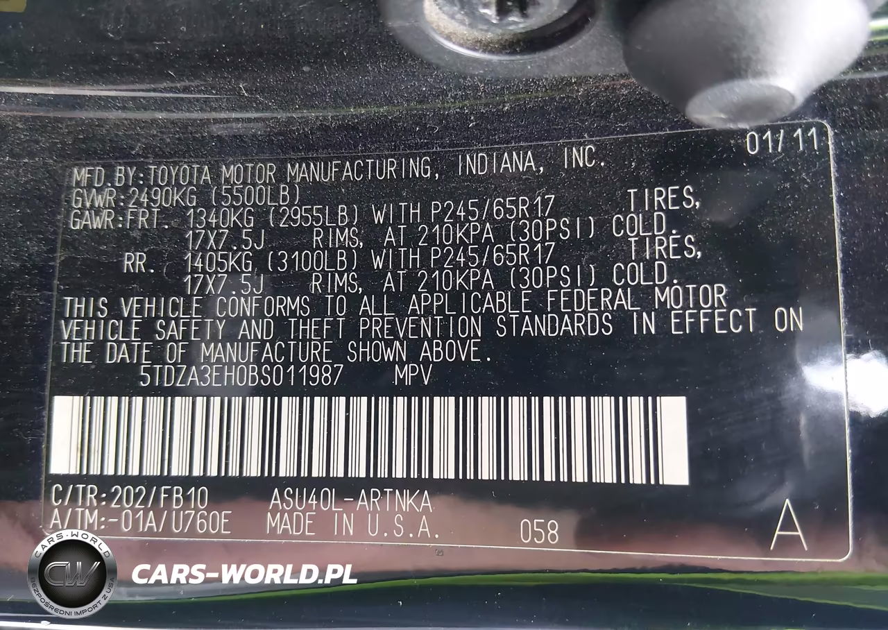 2011 Toyota Highlander VIN:5TDZA3EH0BS011987 - 9