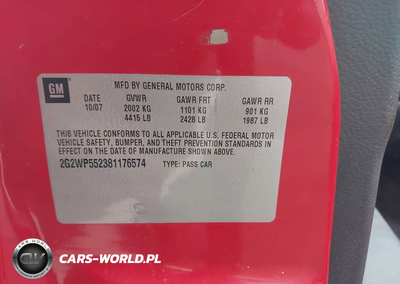2008 Pontiac Grand Prix VIN:2G2WP552381176574 - 9