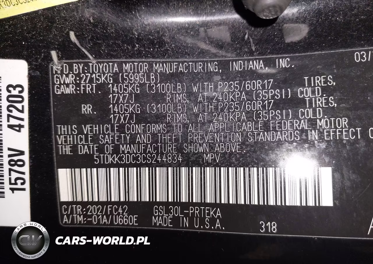 2012 Toyota Sienna Le V6 8 Passenger VIN:5TDKK3DC3CS244834 - 9