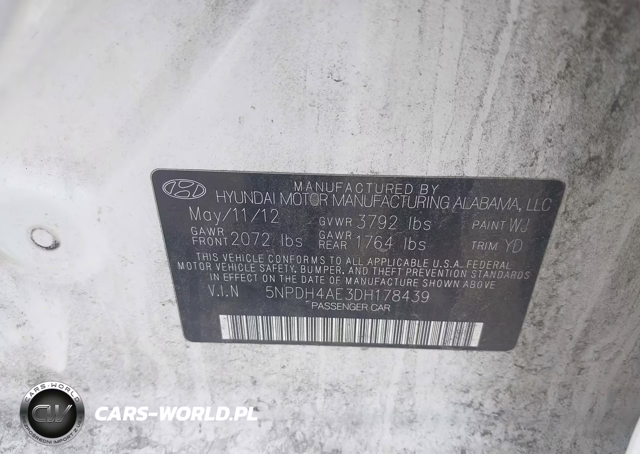 2013 Hyundai Elantra Gls VIN:5NPDH4AE3DH178439 - 9