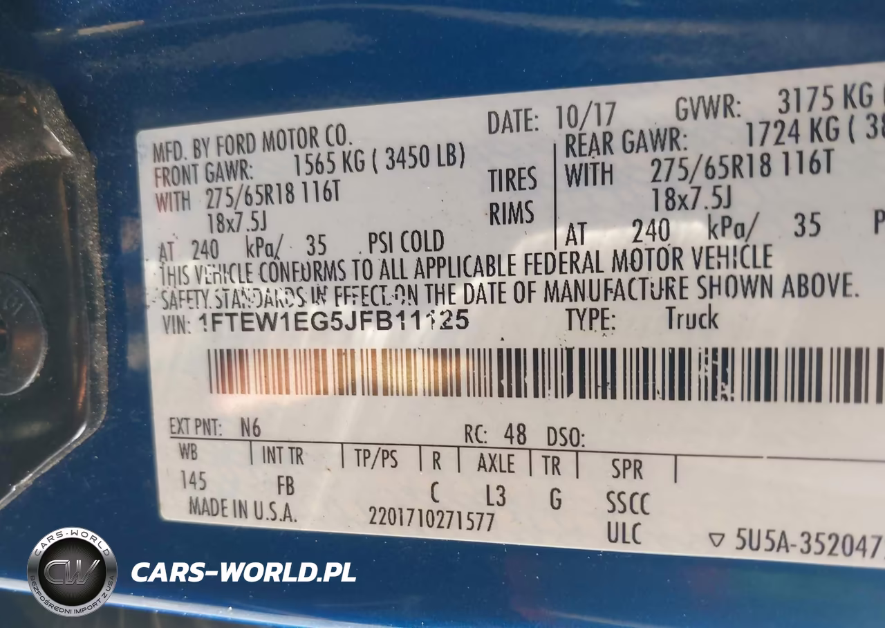 2018 Ford F-150 Xlt VIN:1FTEW1EG5JFB11125 - 9