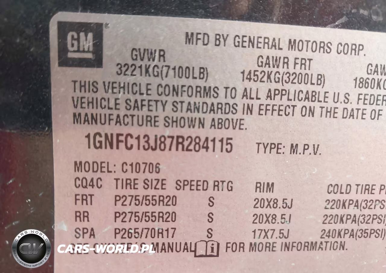 2007 Chevrolet Tahoe Ltz VIN:1GNFC13J87R284115 - 9