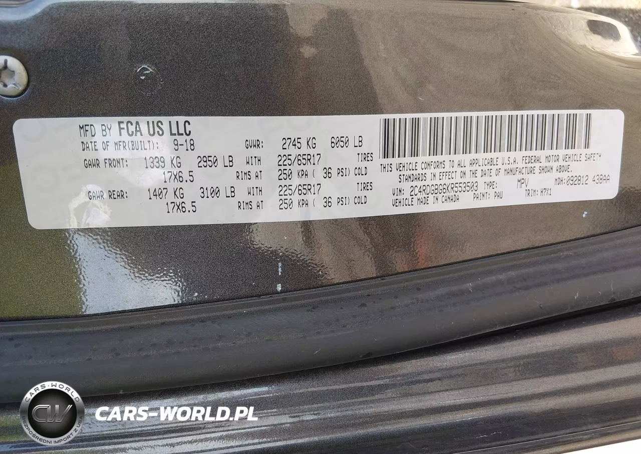 2019 Dodge Grand Caravan Se VIN:2C4RDGBG6KR553503 - 9