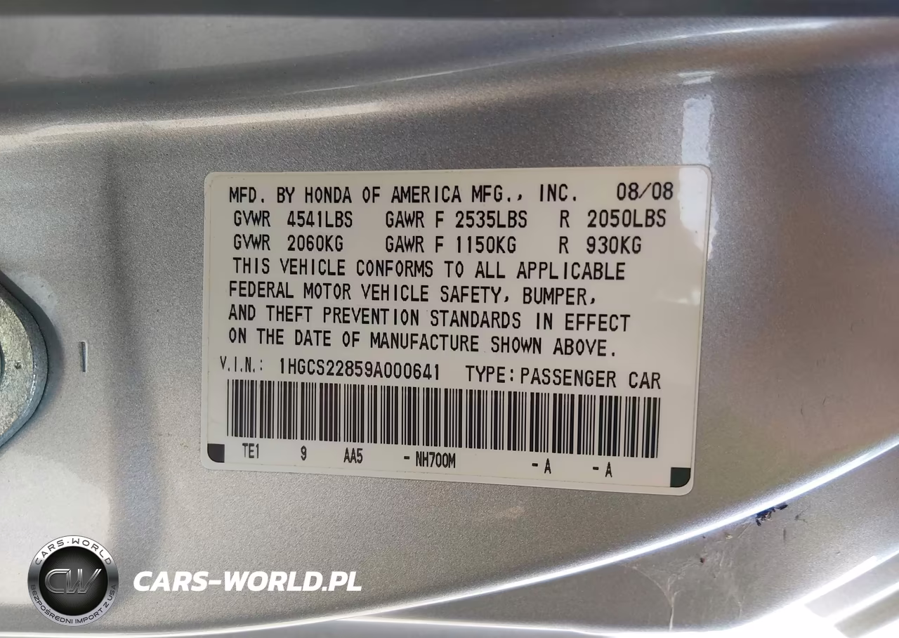 2009 Honda Accord 3.5 Ex-L VIN:1HGCS22859A000641 - 9