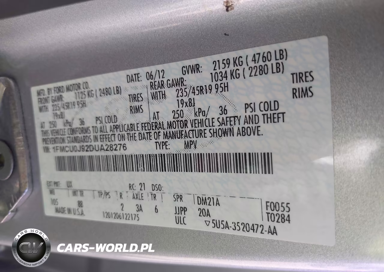 2013 Ford Escape Titanium VIN:1FMCU0J92DUA28276 - 9