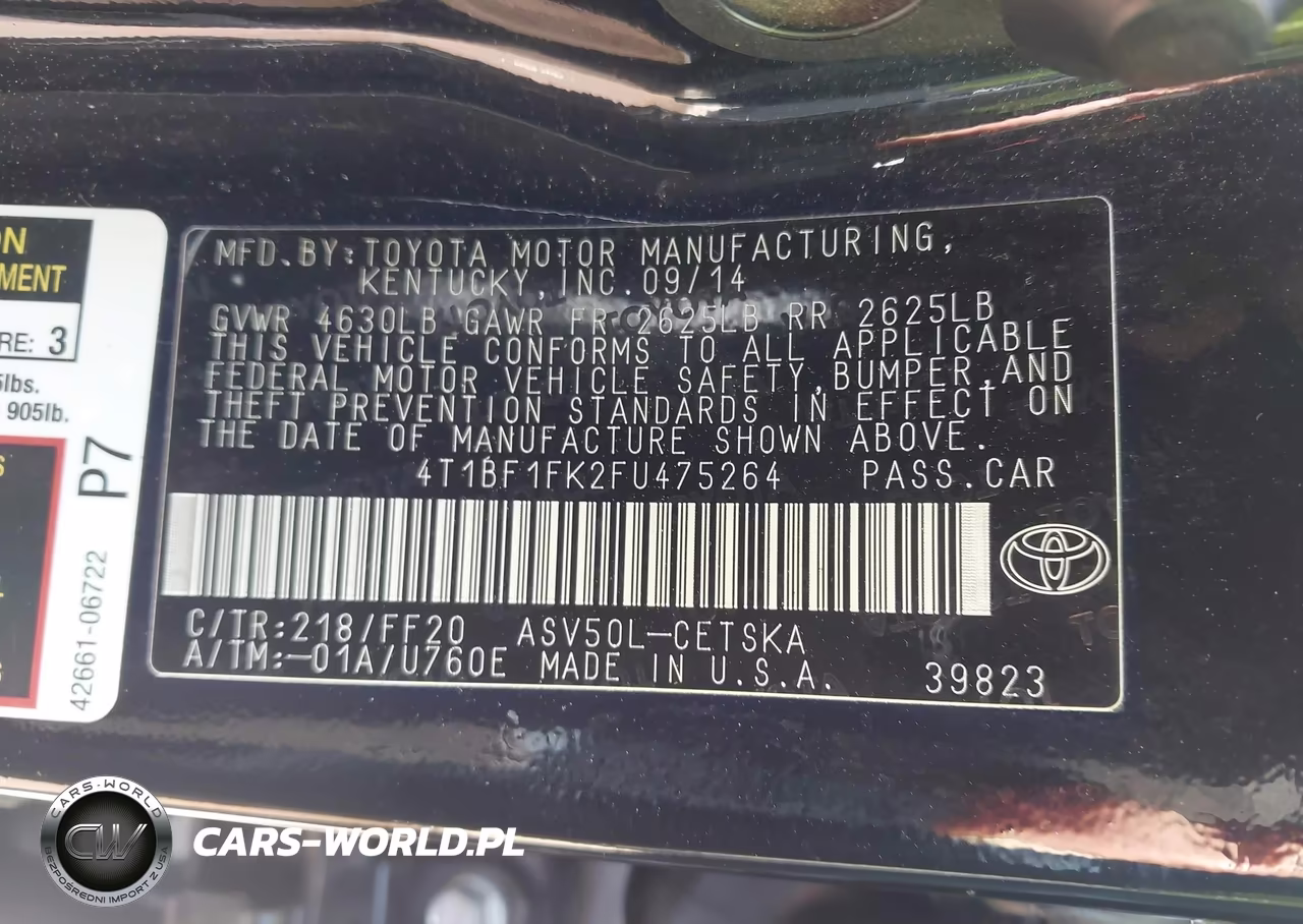 2015 Toyota Camry Se VIN:4T1BF1FK2FU475264 - 9