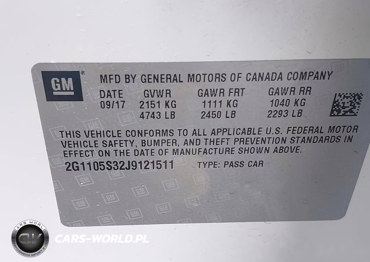 2018 Chevrolet Impala 1Lt VIN:2G1105S32J9121511 - 9