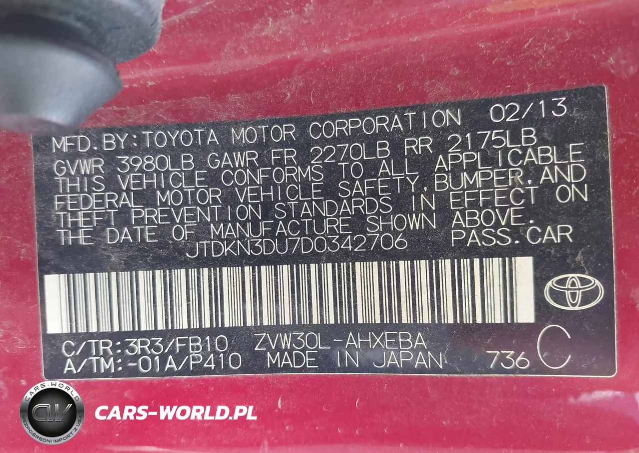 2013 Toyota Prius Three VIN:JTDKN3DU7D0342706 - 9