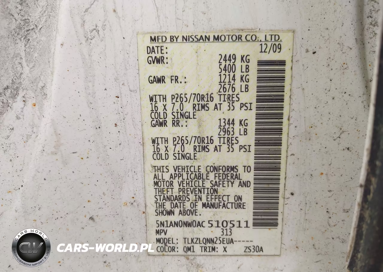 2010 Nissan Xterra X VIN:5N1AN0NW0AC510511 - 9