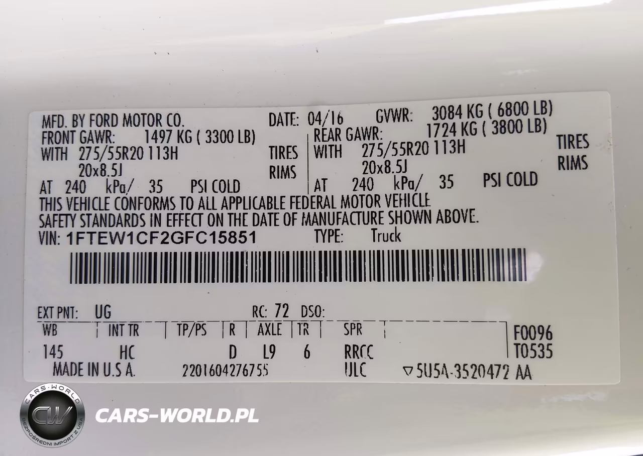 2016 Ford F-150 Lariat VIN:1FTEW1CF2GFC15851 - 9