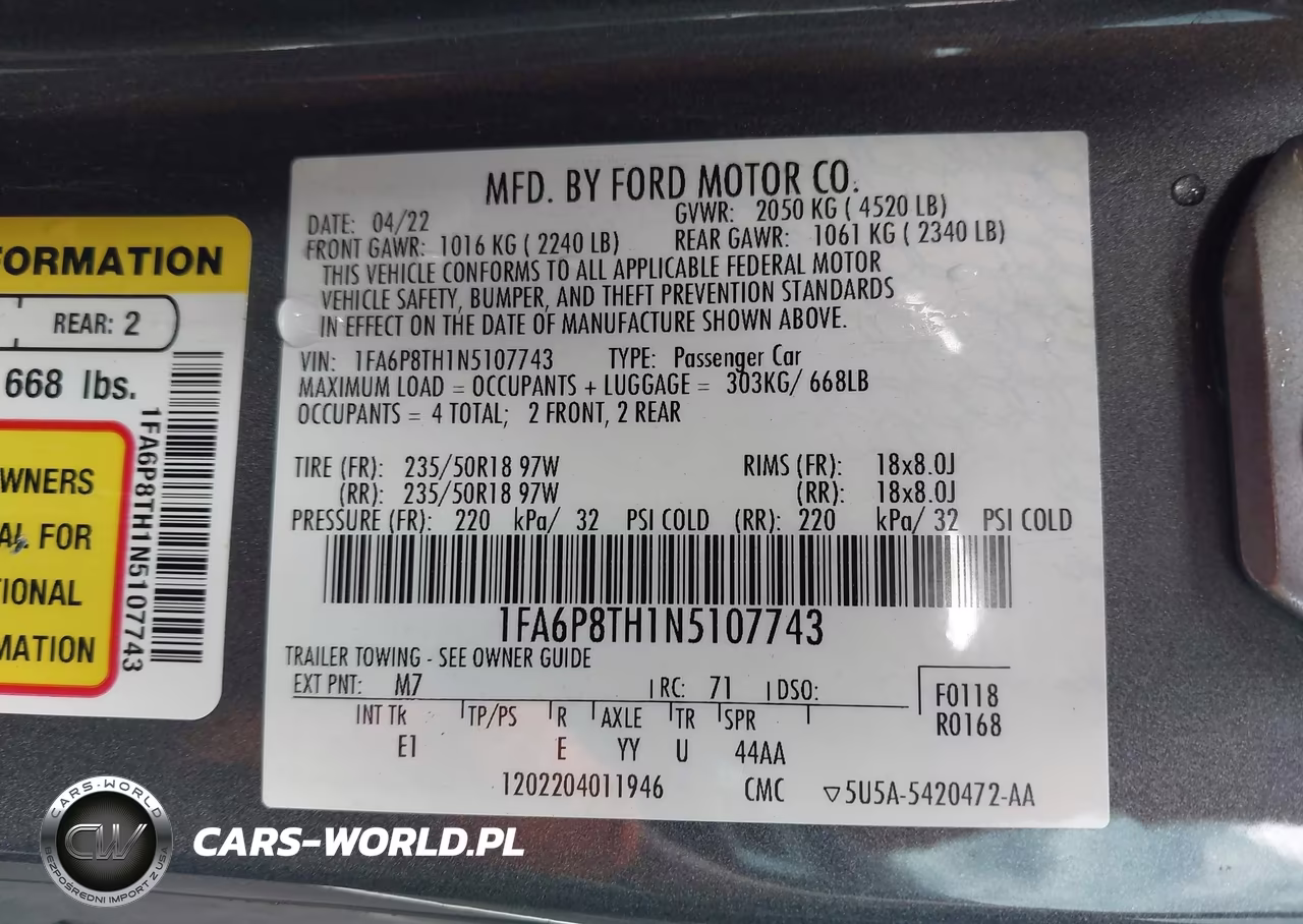 2022 Ford Mustang Ecoboost Premium Fastback VIN:1FA6P8TH1N5107743 - 9