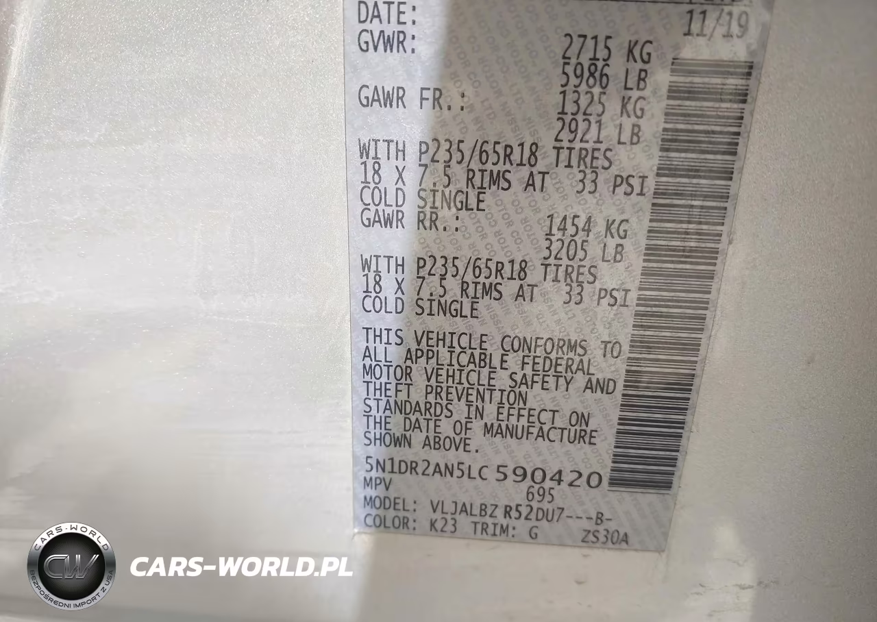 2020 Nissan Pathfinder S 2Wd VIN:5N1DR2AN5LC590420 - 9