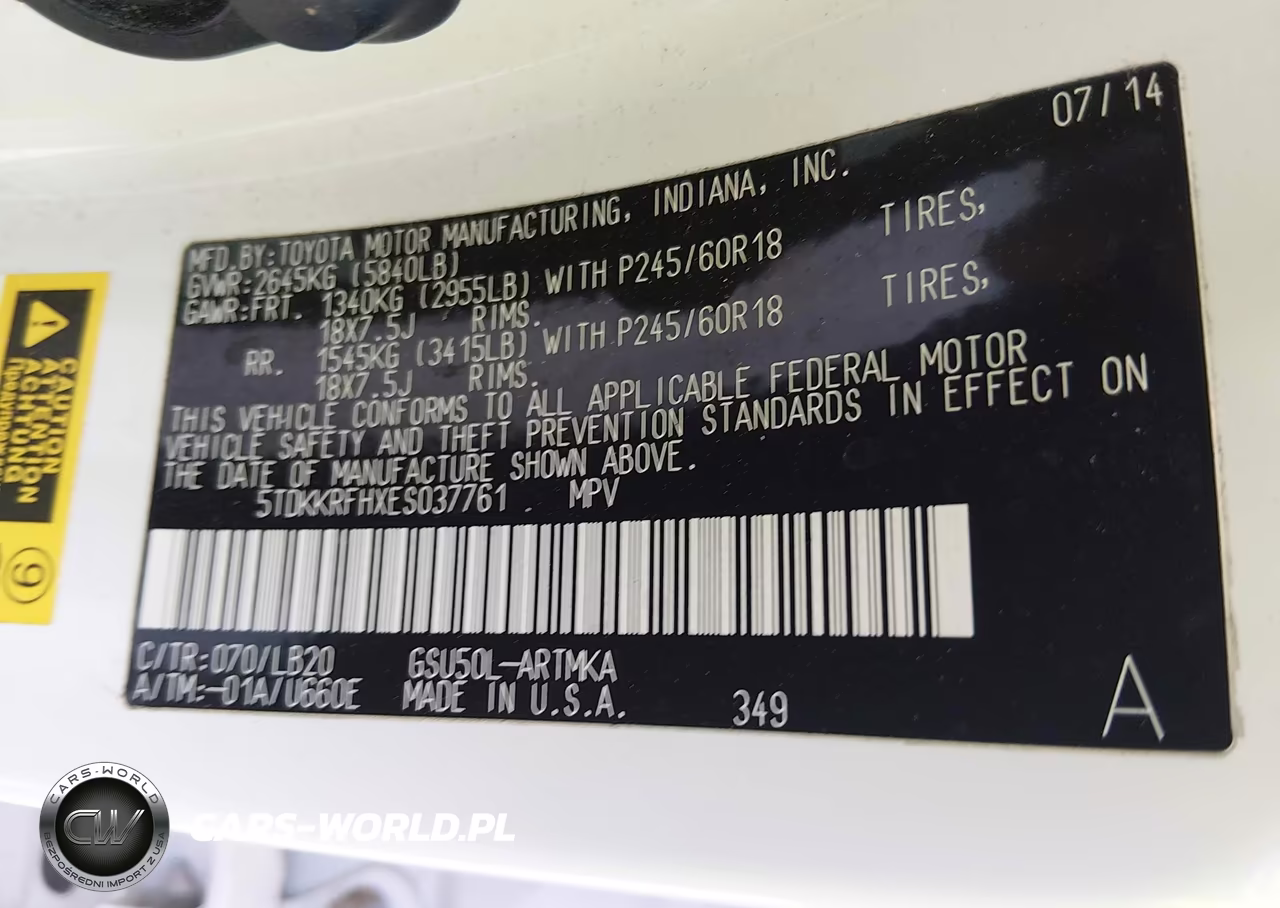 2014 Toyota Highlander Xle V6 VIN:5TDKKRFHXES037761 - 9