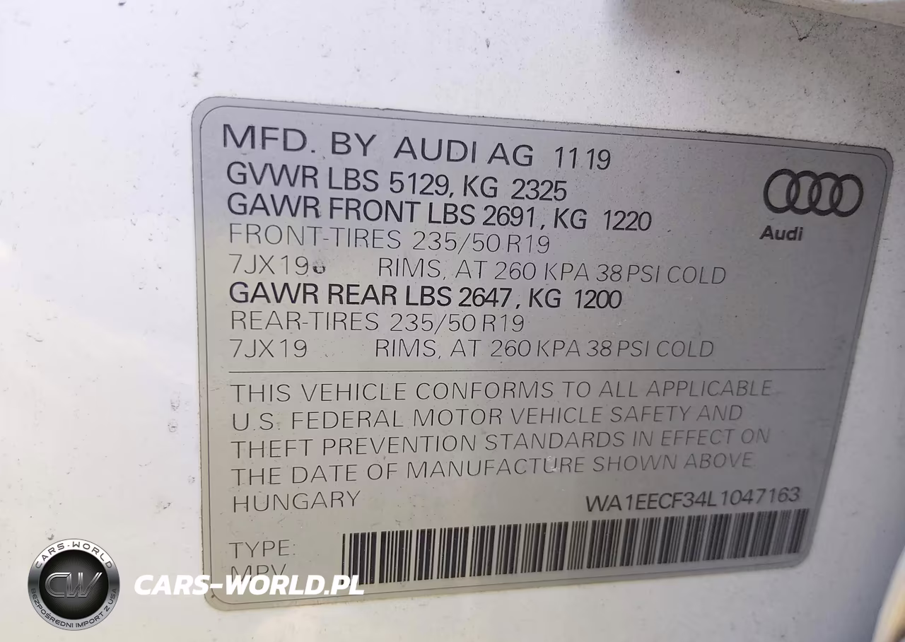 2020 Audi Q3 Premium Plus 45 Tfsi S Line Quattro Tiptronic VIN:WA1EECF34L1047163 - 9
