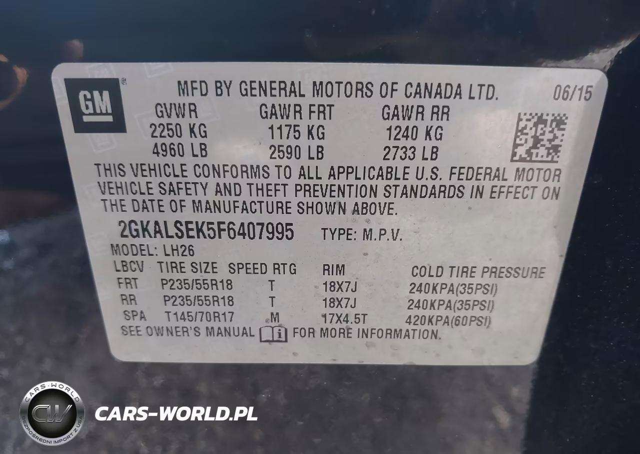 2015 GMC Terrain Slt-1 VIN:2GKALSEK5F6407995 - 9