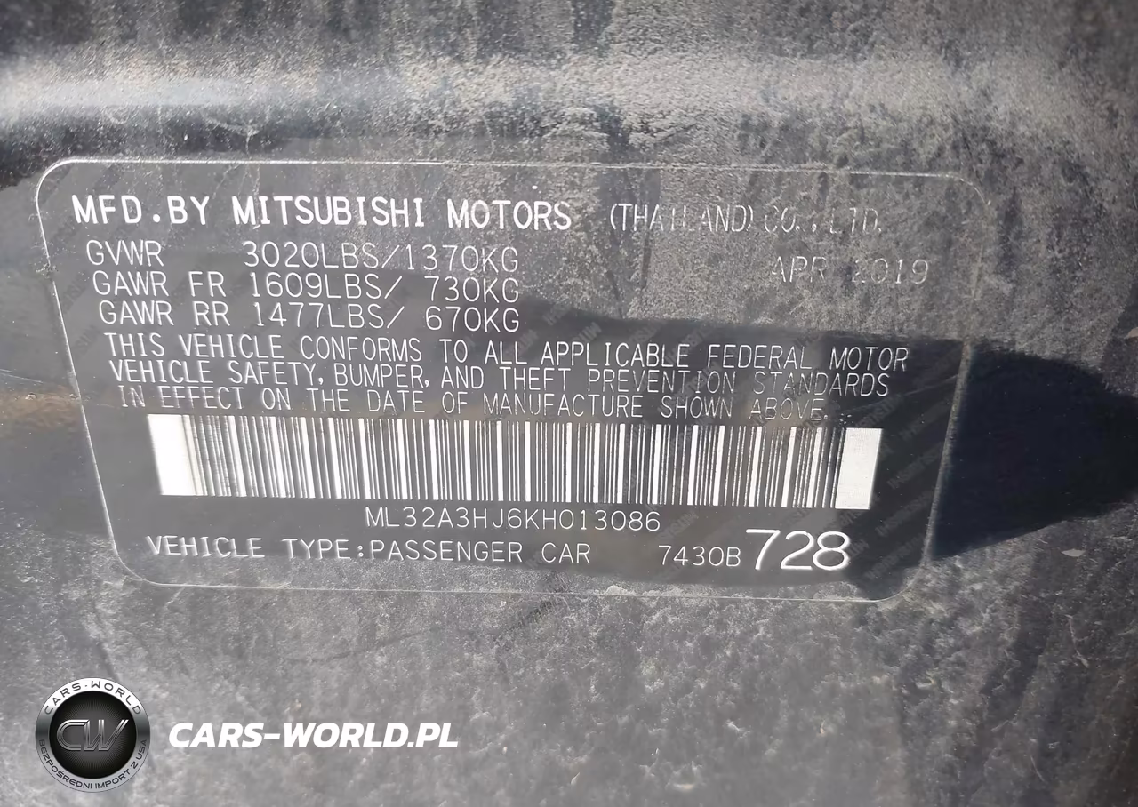 2019 Mitsubishi Mirage Es-Rf VIN:ML32A3HJ6KH013086 - 9