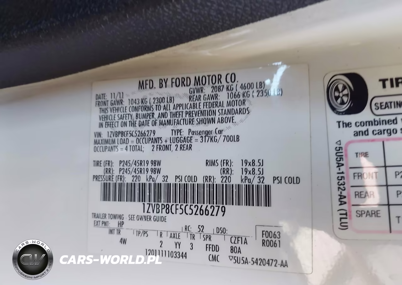 FORD MUSTANG VIN:1ZVFT80NX65150735 - 9